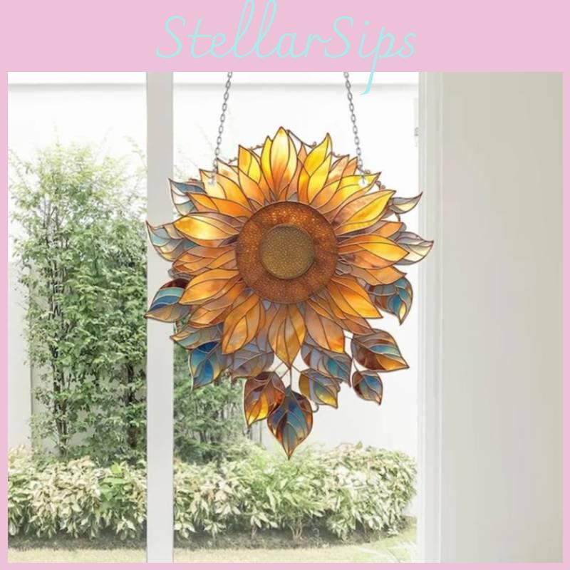 Sunflower Acrylic Window Hanging Decorative Art For Home Living Room Decor