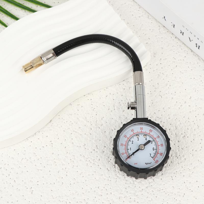 High Precision 100Psi Car Tyre Pressure Gauge Long Hose Tire Meter Detector For Auto Motorcycle Truck Tire Air Pressure Tester