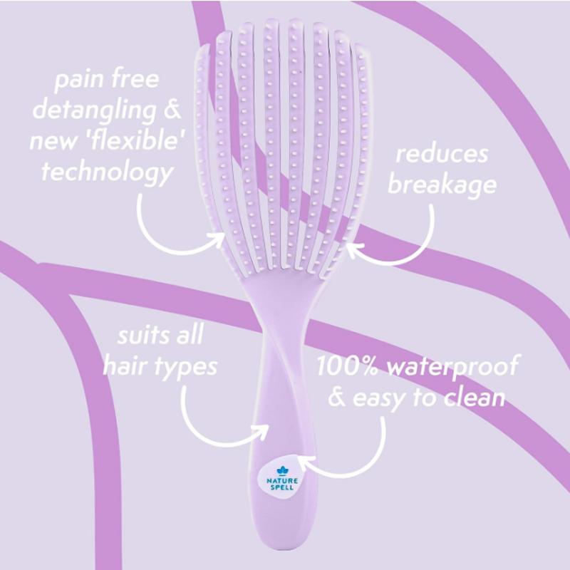 Flexi Flow Detangling Hair Brush,Flexible Strands for Gentle Brushing,Eliminates Knots & Reduces Breakage,Suitable for All Hair Types