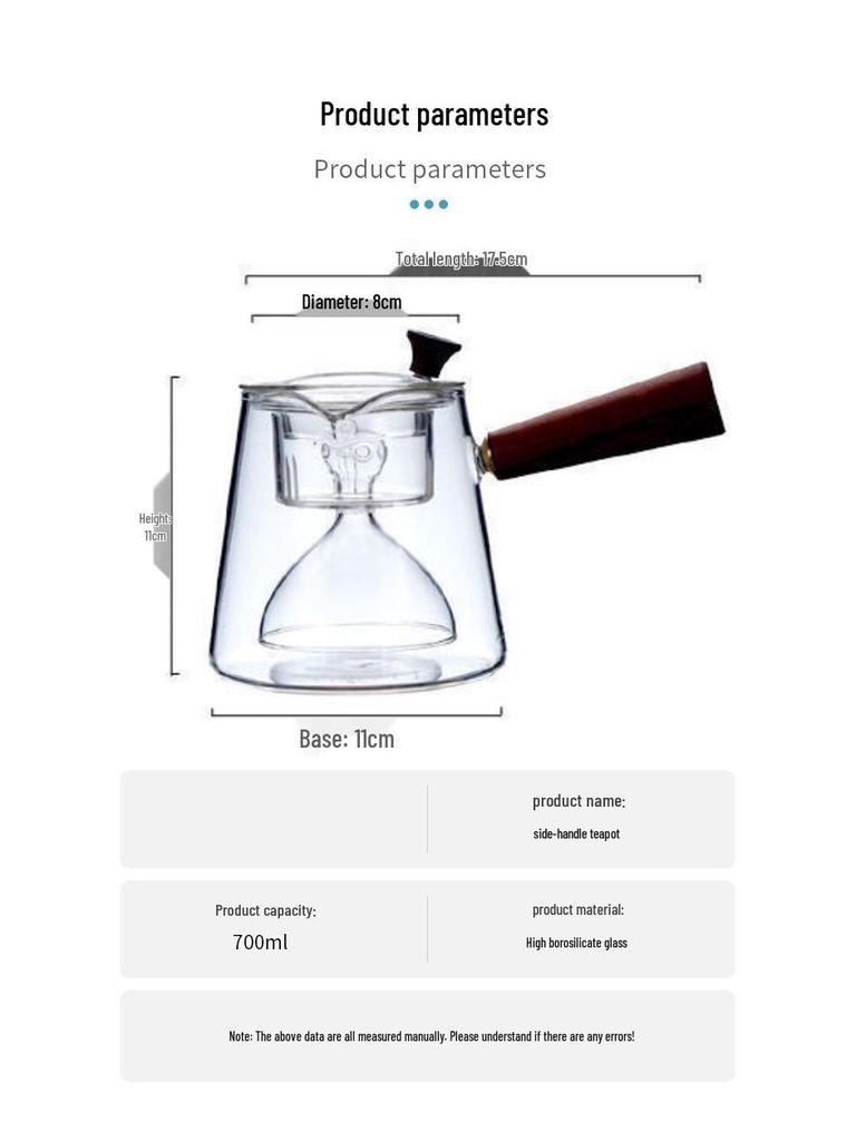 Handmade Heat-Resistant Glass Tea Infuser Pot with Strainer