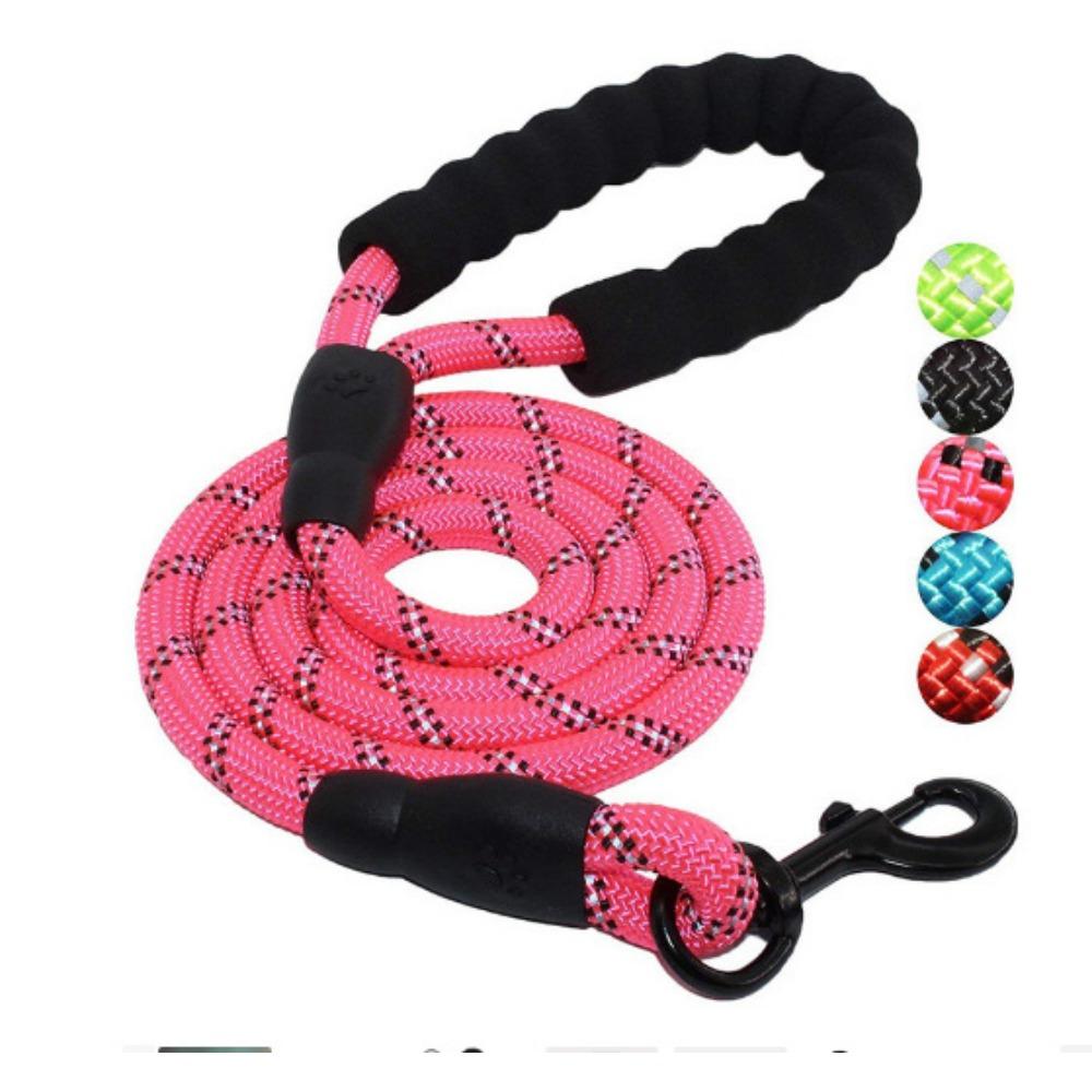 Pet dog leash set Reflective nylon round rope Adjustable dog leash