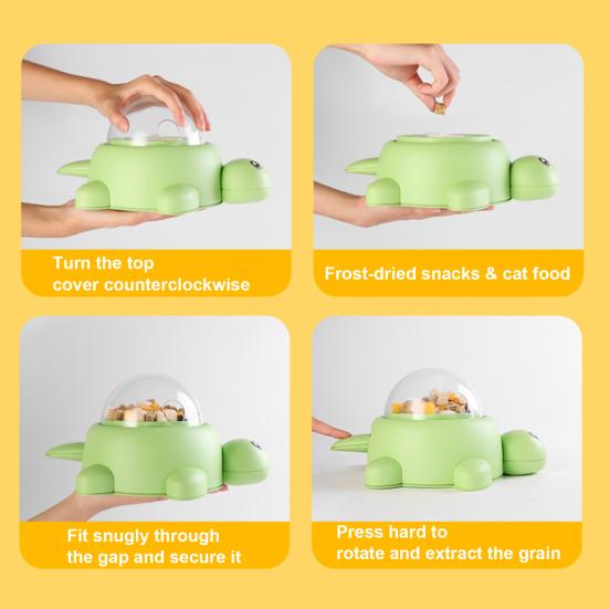 Interactive Pet Feeding Toy Turtle Shape Treat Dispenser Slow Feeder Food Puzzle Small Animal Snack Dispenser for Cats Dogs