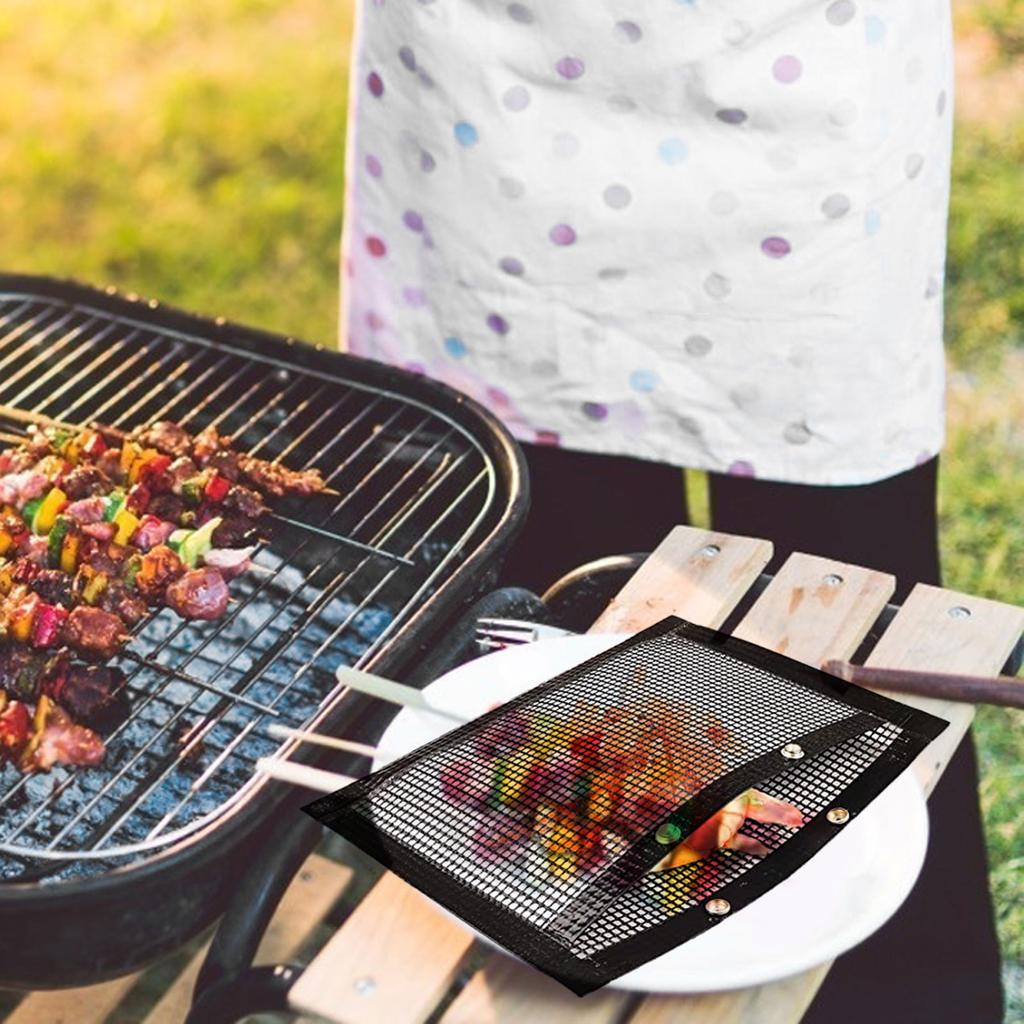 NonStick Grill Mesh Bag High Temperature Resistant BBQ Bag for Electric Gas Charcoal Grill(S )