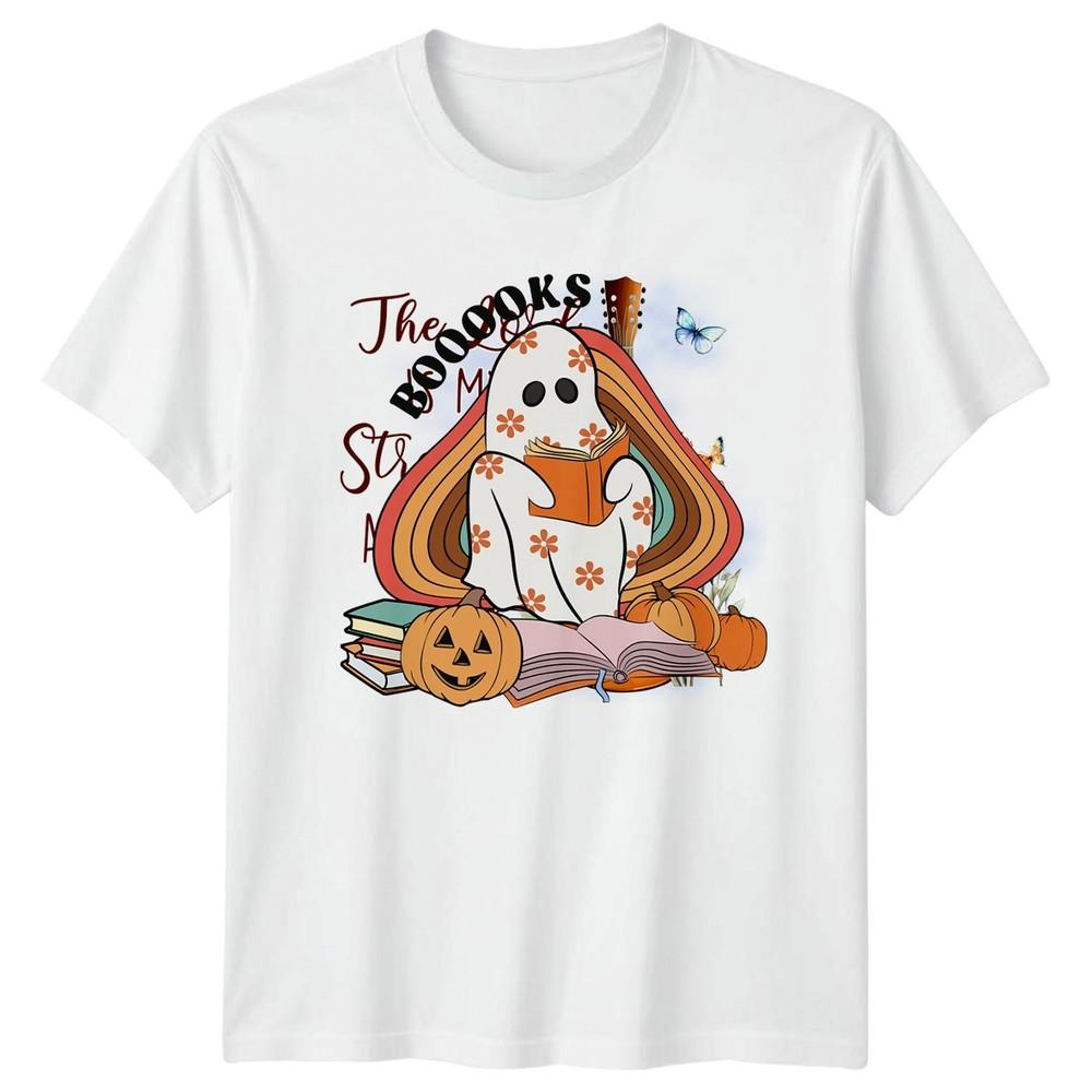 Boooooks TShirt Ghost Reading Halloween Halloween Gift For Him And Her S