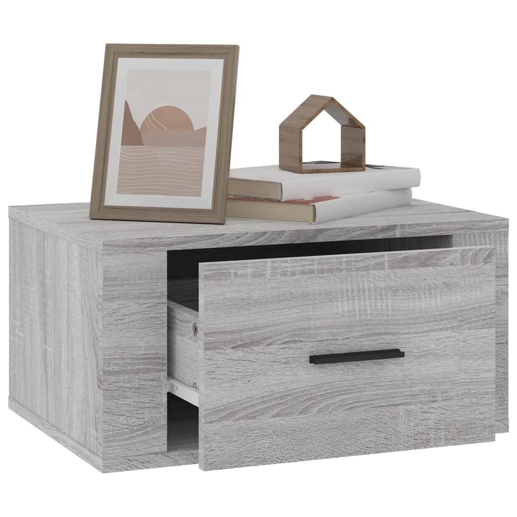 Wall Mounted Nightstand Gray Sonoma 50 x 36 x 25 cm