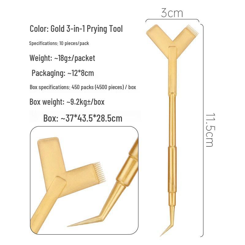 3-in-1 Eyelash Curler & Eyebrow Brush Comb Set (10 Pieces)