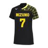 Volleyball Game Short Graphic Size V2MAB111 Shirt, Sleeve, Print, Unisex, Adult, Black/Safety Yellow, XS,