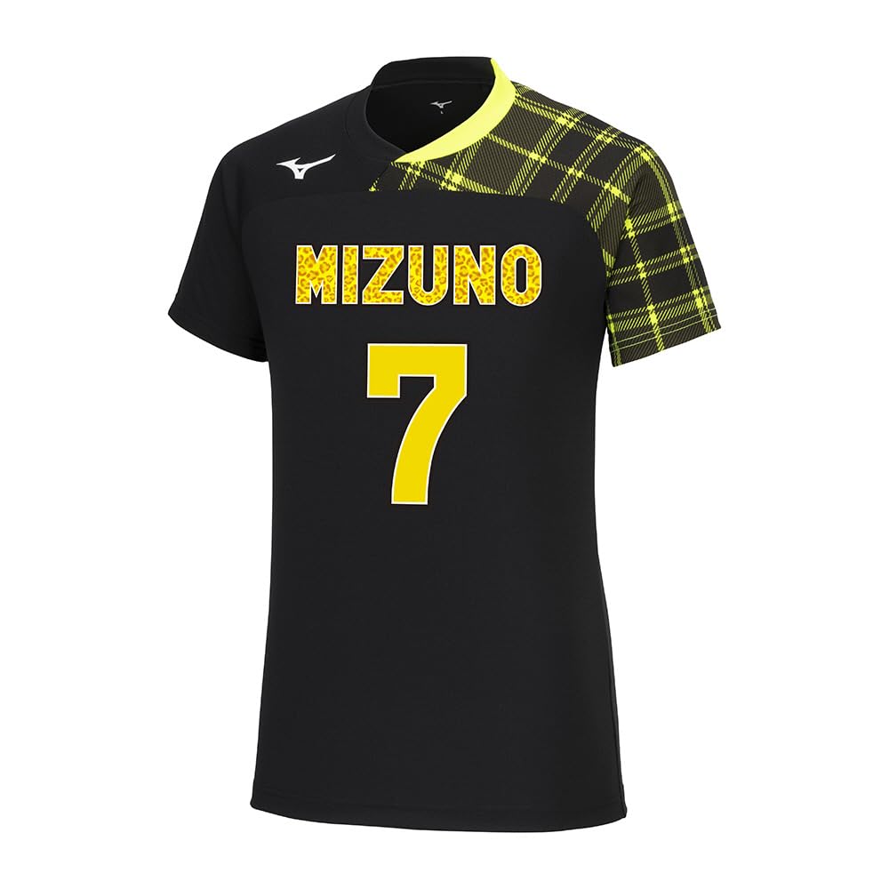 Volleyball Game Short Graphic Size V2MAB111 Shirt, Sleeve, Print, Unisex, Adult, Black/Safety Yellow, XS,