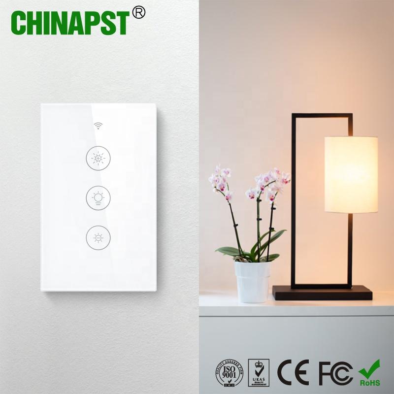 White/Black Color Tuya Smart WiFi US Dimmer Wall Touch Switch with RF 433Mhz PST-WS-US-D