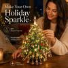 Plastic Beads for Crafts DIY Beaded Christmas Tree Kit, Handmade with LED Lights, Party Crafting Props Holiday Craft Project, Bead Kit Adults,
