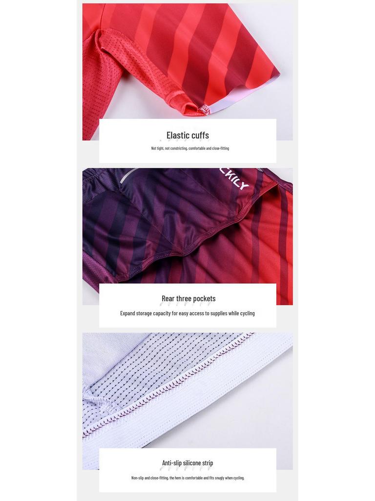 Damen Sommer Kurzarm-Radtrikot - Dünn, Atmungsaktiv, Enganliegendes Oberteil