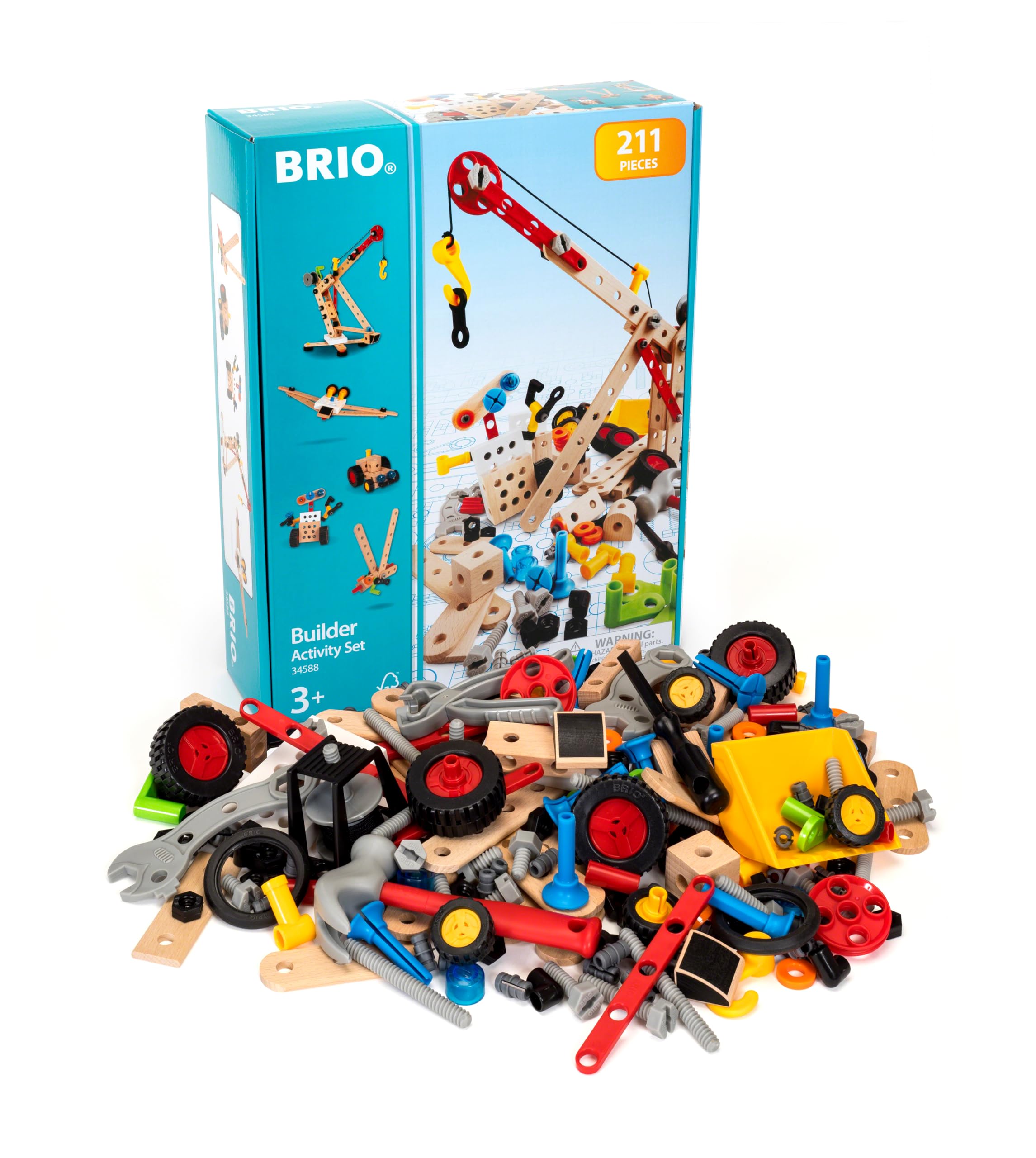 

Детали набора BRIO Builder Activity Set для детей от 3 лет, развивающие игрушки, инструменты, 34588 [всего 210] (Игрушка плотника)