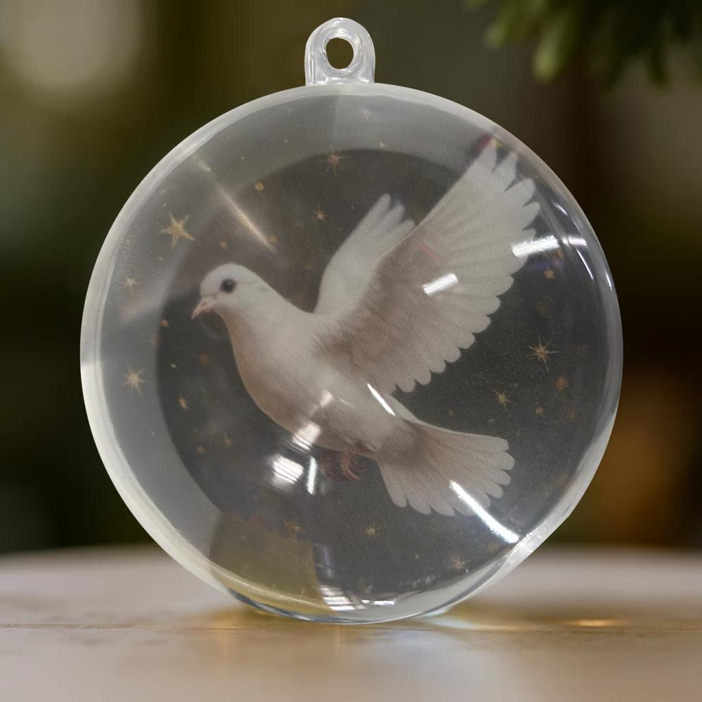 Kristallglas-Ornament-Set „Vögel der Natur“ – Klare Weihnachtskugeln zum Aufhängen am Weihnachtsbaum für festliche Heimdekoration