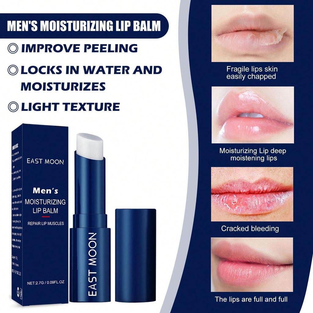 Men's Moisturizing Lip Balm Prevents Chapped Lips and Keeps Lips Soft All Day Long with Natural Ingredients