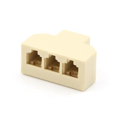1Pc Rj11 Splitter 3 Way Adapter 1 M To 3 F Rj-11 6P4C Phone Jack Splitter