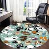 1pc Dogs Hearts Office Round Area Rug, Under Office Chairs Bedroom Living Room Home Decor, Room Deco
