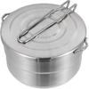 Edelstahl Camping Kochtopf mit Deckel und klappbarem Griff 1,5L Große Kapazität Bento Topf Outdoor Kochgeschirr für Camping - RIpj