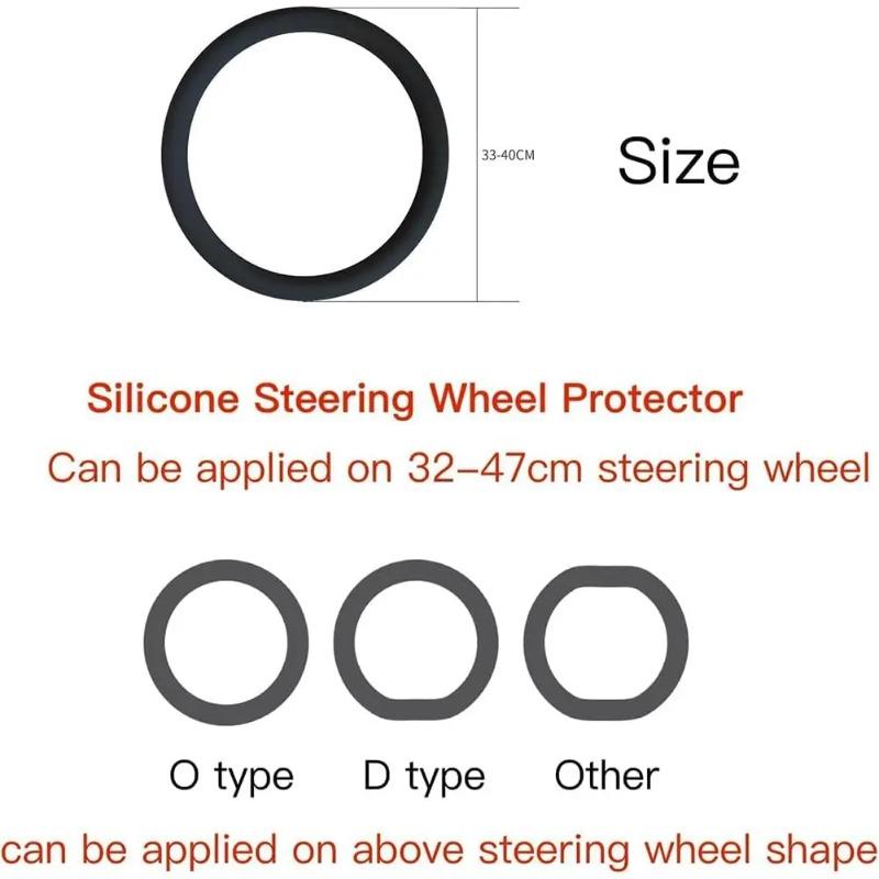 Universal Anti-Slip Silicone Steering Wheel Cover - Comfort Grip for 14-16 Inch Wheels, All-Weather Use & Easy Installation