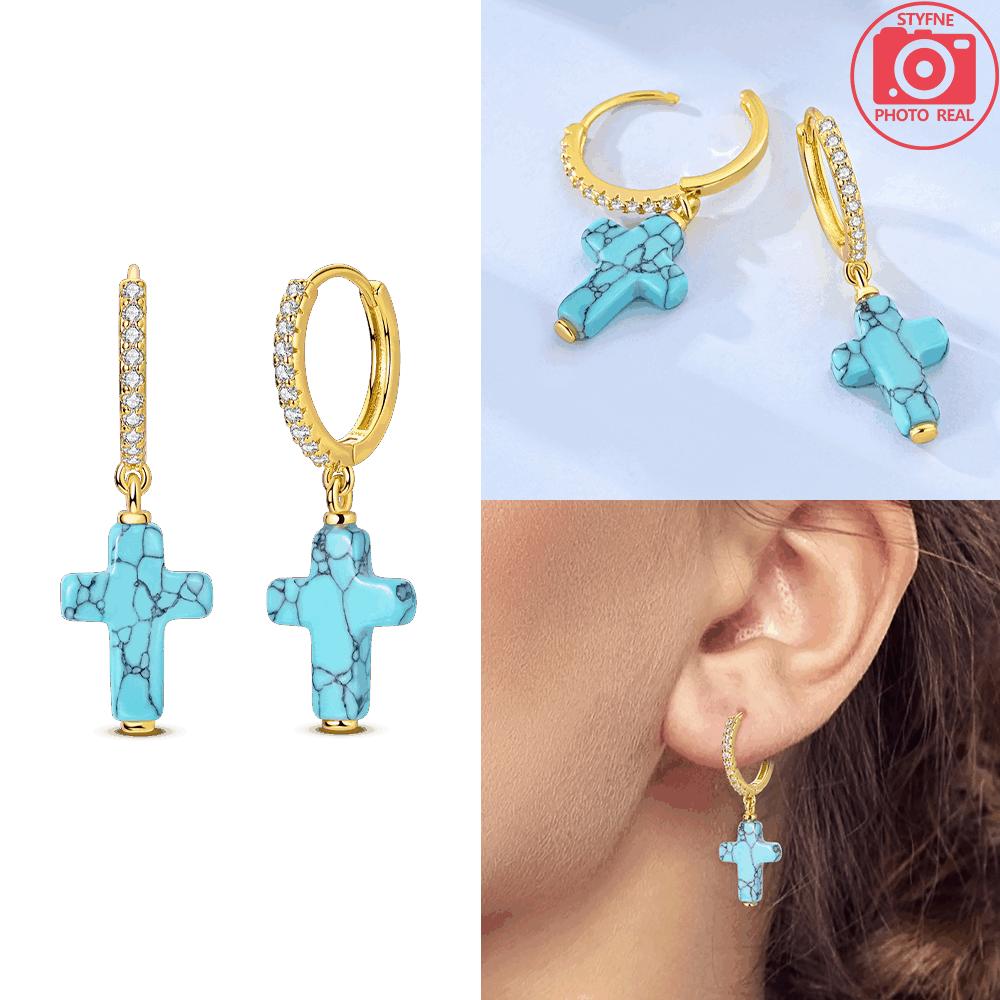

925 Silver Turquoise Earrings Woman s Sun Bow Butterfly Stud Earrings Valentine s Day Gift Jewelry Accessory