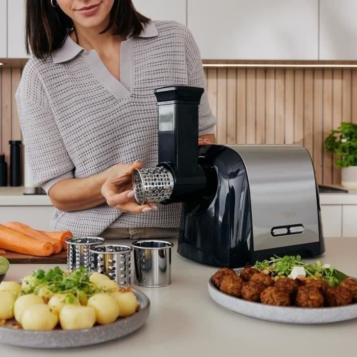 Hachoir Electrique à Viande ZEEGMA Molen - 1900W - 3 plaques en acier inoxydable - 4 cônes - Coupe légumes