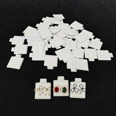 30pcs Ear Studs Holder White Puff Pad Earring Cards Jewelry Display Holder Tray Insert Organizer Bulk