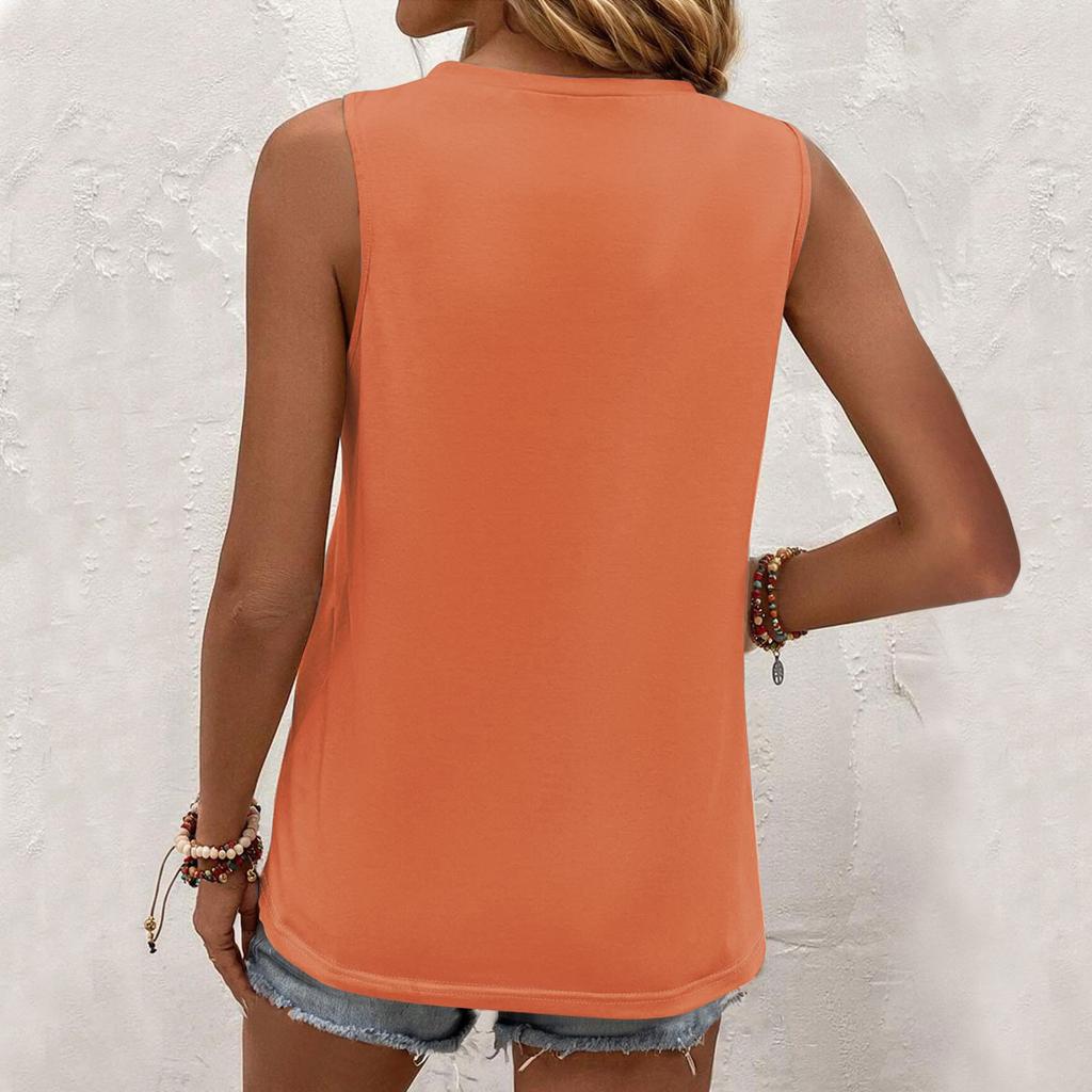Womens Casual O Neck Loose  Sleeveless Top T-shirt  Summer Tank Tops For Women Tank Camisole Sleeveless Basic Tops