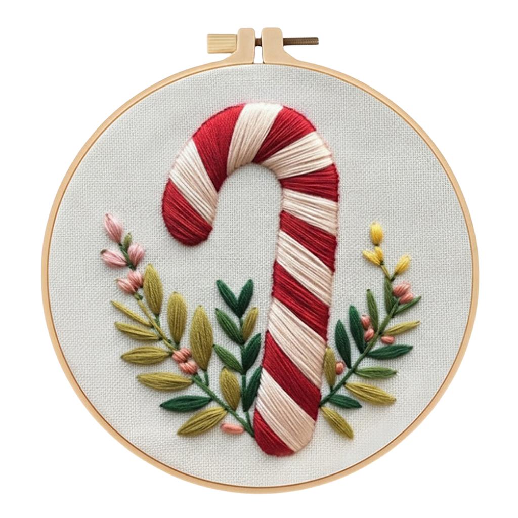 Christmas DIY Embroidery Needlepoint Starter Kits with Pattern Cotton Needles & Instruction DIY Cross Stitch Kits for Beginners