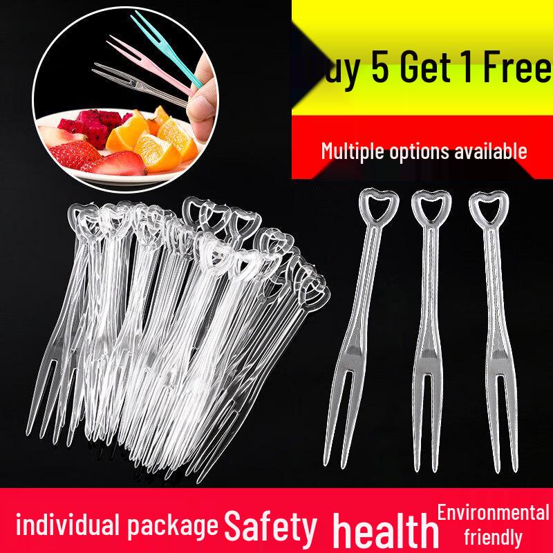 ZISIZ Disposable Plastic Fruit Forks