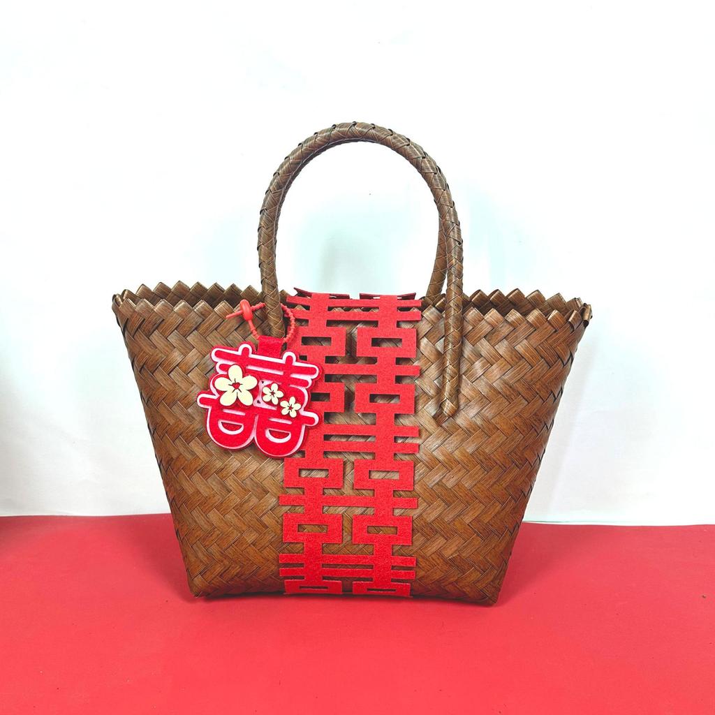 Bridal Woven Basket Handbag with Candy Box for Bridesmaid & Guest Gifts