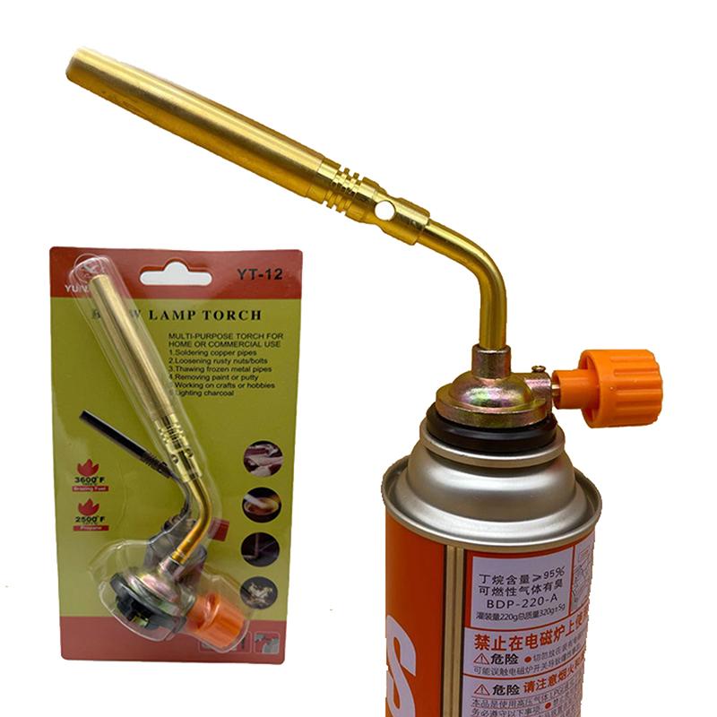 1PC Outdoor Camping BBQ Portable Soldering Heat Gun Butane Burner Welding Gas Torch Flame Gun Brazing Flamethrower+