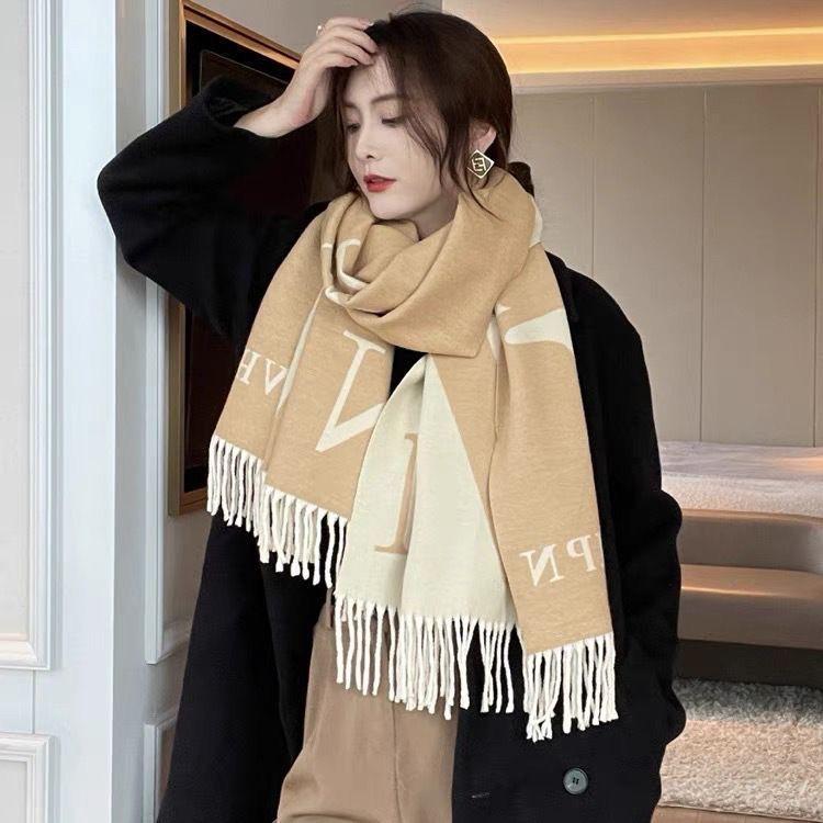 Women's Winter High End Autumn and Winter New Style Korean Imitation Cashmere Knitted Scarf Fashion Versatile Warm Shawl for Men