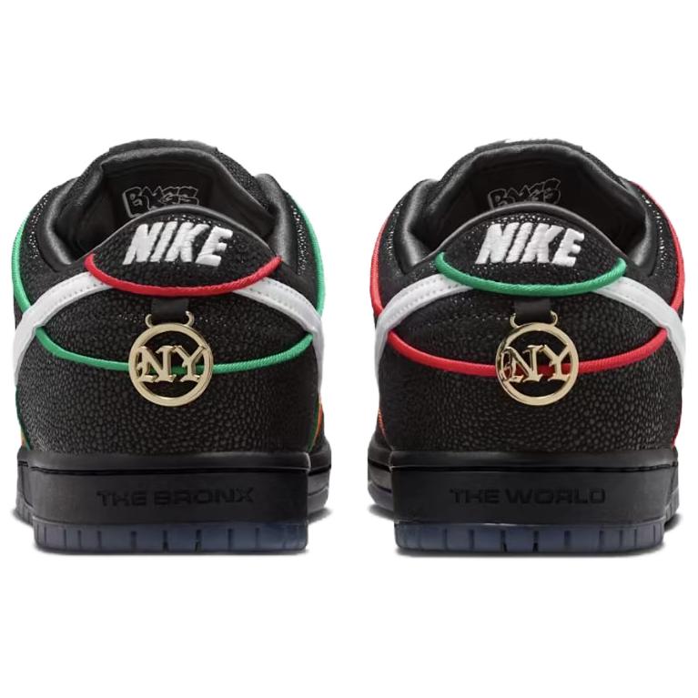 Bronx Girls Skate X Nike Dunk Low SB Mel & Kava Unisex Sneakers Black White Challenge-Red HV1664-001