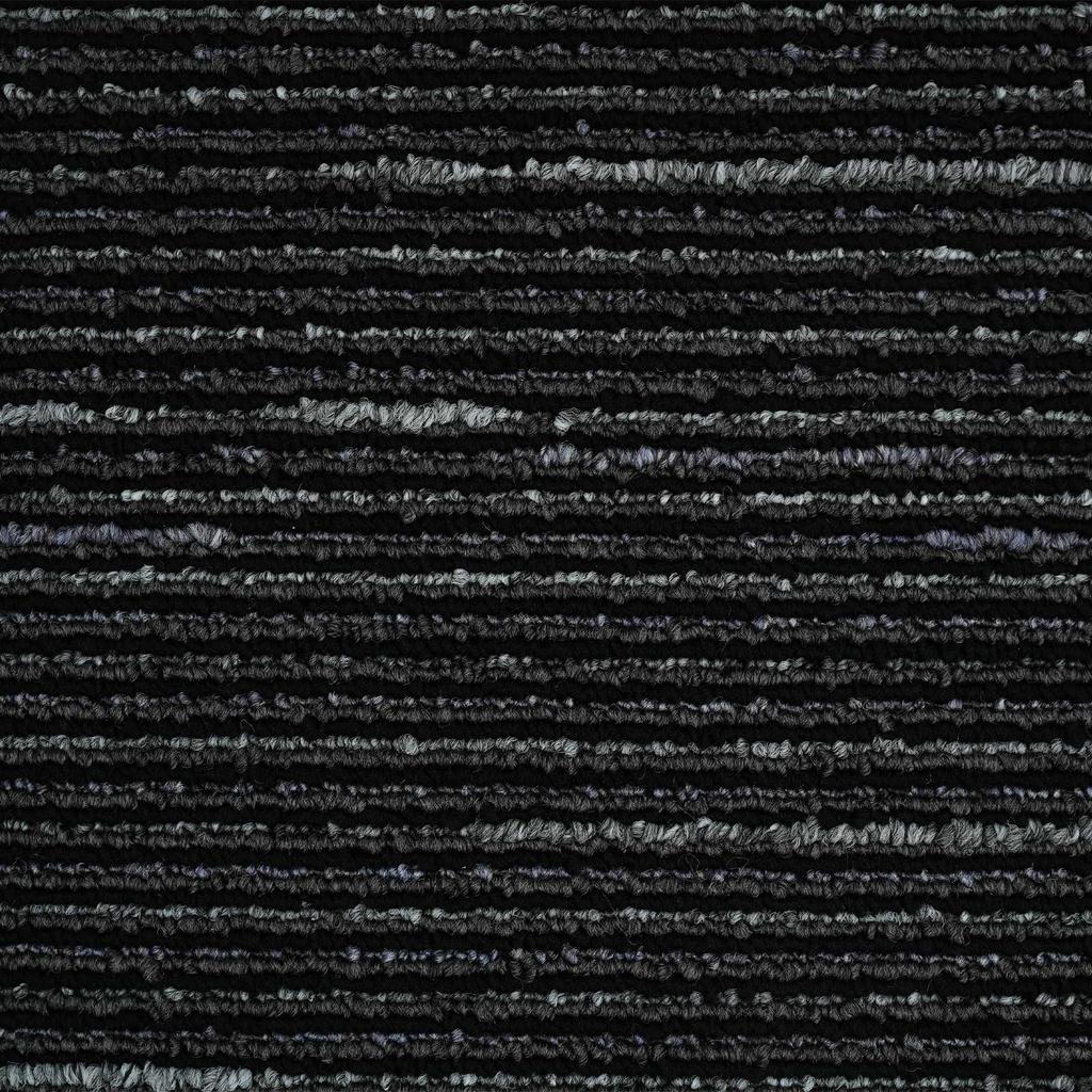 Striped Black Carpet Tile 50 x 50 cm 4 pcs PP and Bitumen