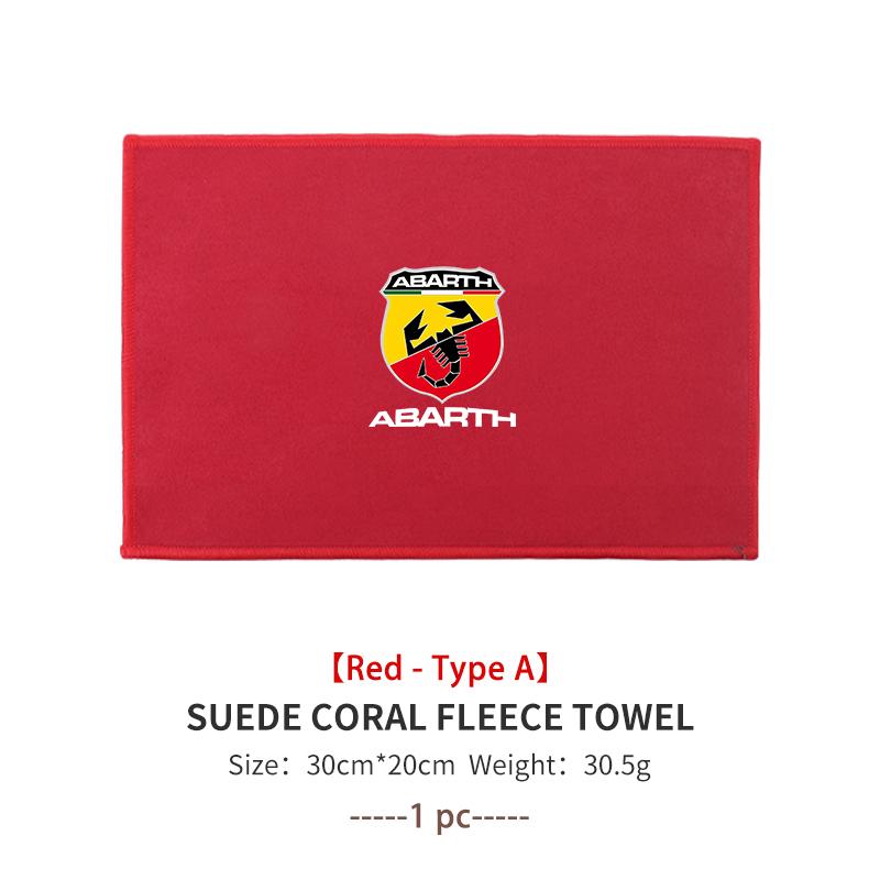 For Abarth Microfiber Towel Car Drying Towel Auto Plush Wash Towel Car Cleaning FR FIAT 500 Doblo Tipo Panda Ducato Punto Stilo