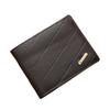 Men's Slim Bifold Wallet Textured Diagonal Pattern Black Leather Multi-Card Slots Soft Minimalist Stamp Logo  Luxury Youth Style