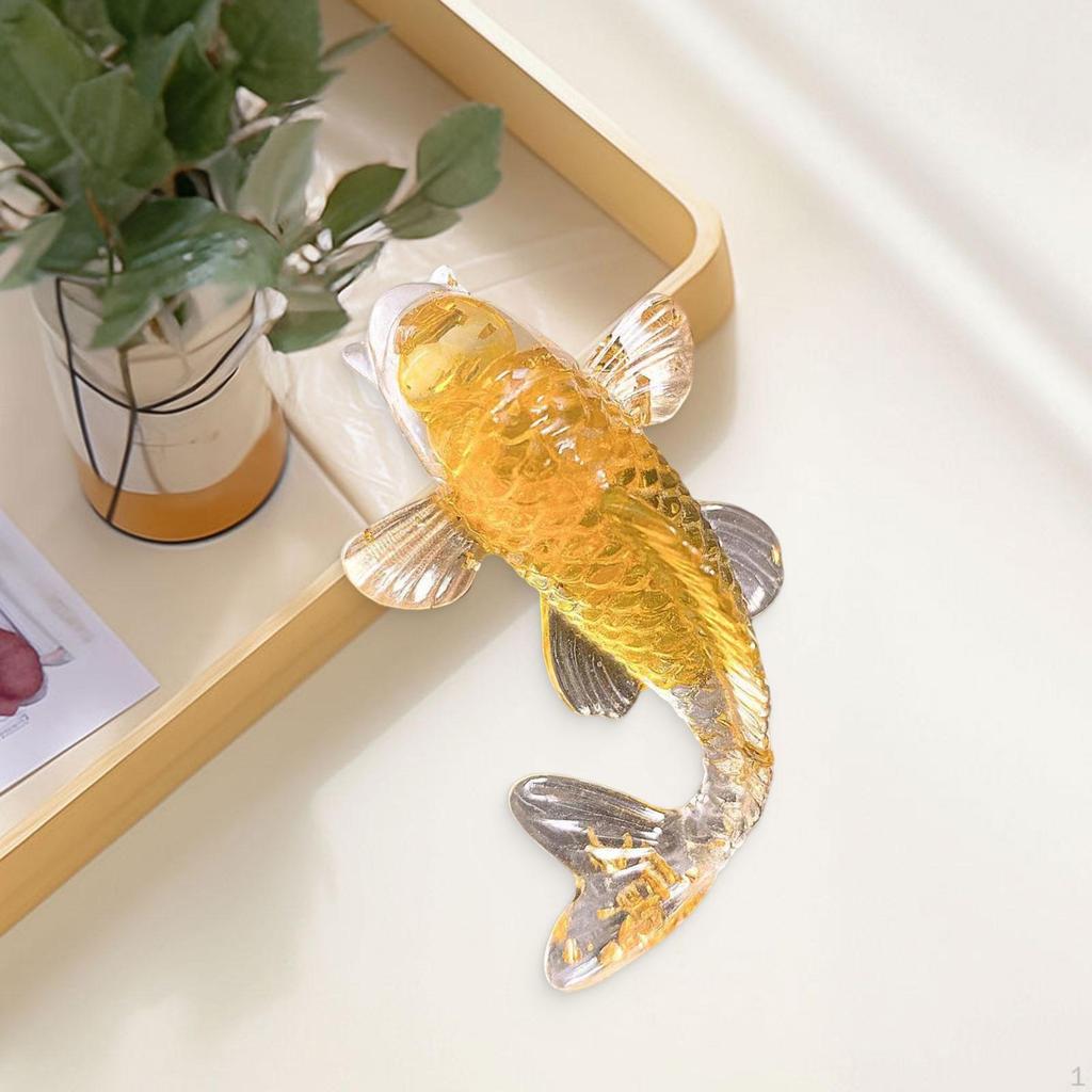 Figurine, Charm, Cute Collectible, Unique Sculpture, Small Fish Statue for Shelf And Office