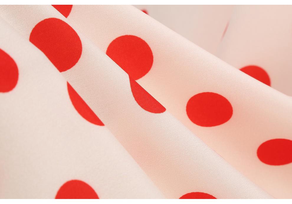 Polka Dot French Retro Hepburn Style Shirt Collar Dress