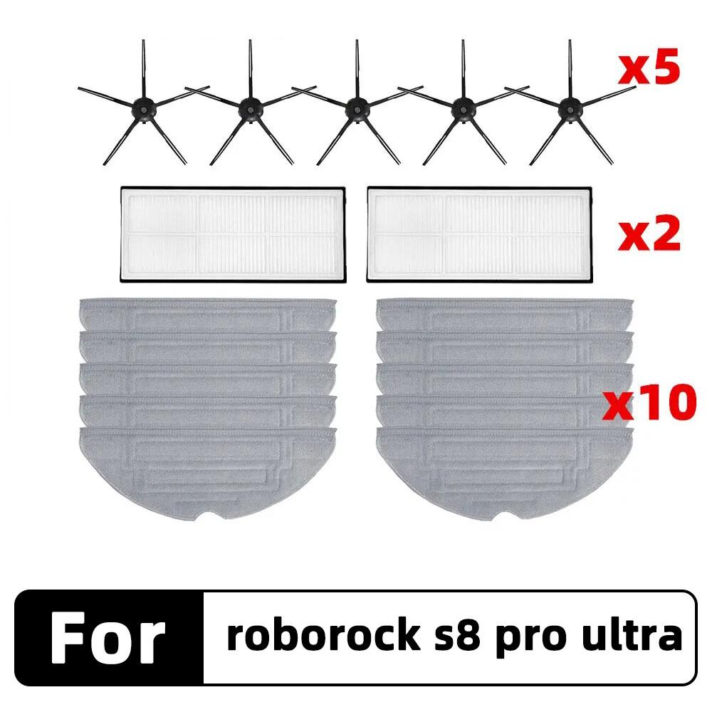Compatible for Roborock S8 Pro Ultra, G20 A6900RR Main Side Brush Hepa Filter Mop Cloth Dust Bag Spare Parts Accessories