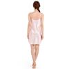 Women’s Summer Thin Loungewear Sexy V-Neck Backless Slip Dress Solid Satin Sleepwear Sleeveless Lace Trim Cami