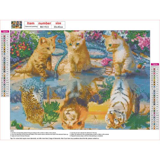 1 Set Diamond Painting Kit Exquisite Cat Pattern DIY Rhinestone Picture Craft Set for Home Decoration