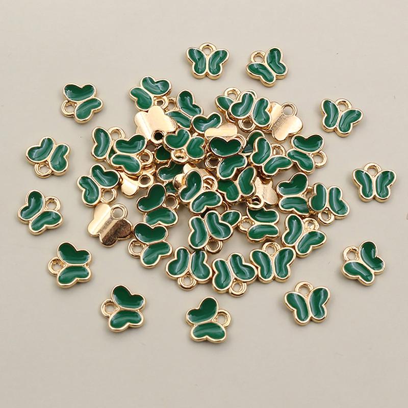 50Pcs 8x8.5mm Small Alloy Butterfly Charms Pendants Multi Colors For DIY Bracelet Necklaces Jewelry Making Accessories