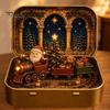 Presepe Portatile Mini Natale in Scatola di Latta, Scena Festiva Tascabile Scatola Ricordo Religioso Cristiano con Figure Miniature, da Collezione