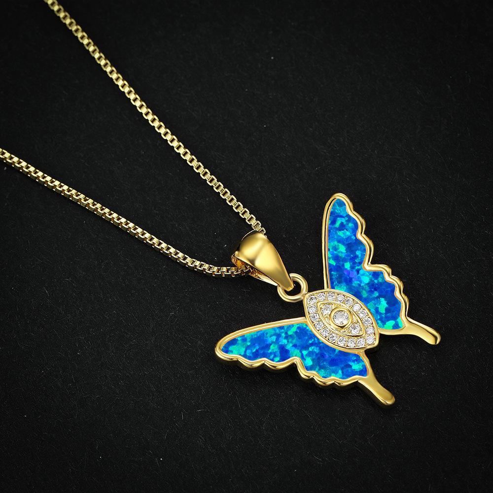 New Eye Shaped Three Dimensional Butterfly Pendant Necklace Three Dimensional Light Niche Accessory