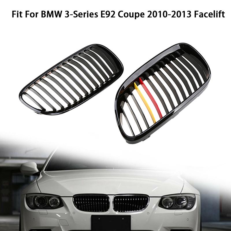 Front Bumper Hood Grills Glossy Black Single Slat Racing Grill Car Accessory For BMW 3-Series E92 E93 Coupe Cabrio 2010-2013 Facelift