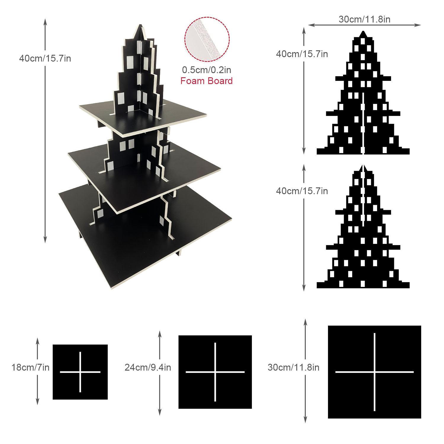 City Skyscraper Cupcake Stand 3 Tier Cake Party Supplies Building Cupcake Stand for Birthday Table Decor