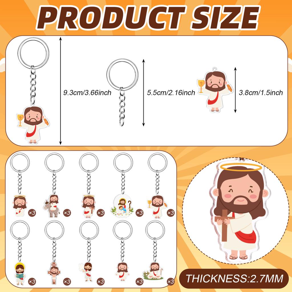 30 Adet Akrilik İsa Anahtarlık Toptan Hristiyan Mini Anahtarlıklar Dini Haç İsa Kutsal Yazılar Kilise Anahtarlık Hediyeleri Paskalya İçin S