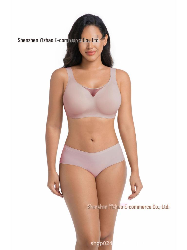 Plus Size Women's Wire-Free Bra with Side Support and Anti-Sagging Features