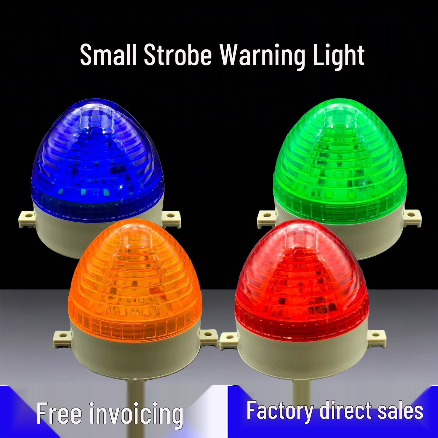 

Mini LTE3072 LED Signal Light: 12V/24V/220V Strobe & Steady-On Warning Alarm Light Yellow No Sound 24V Screw