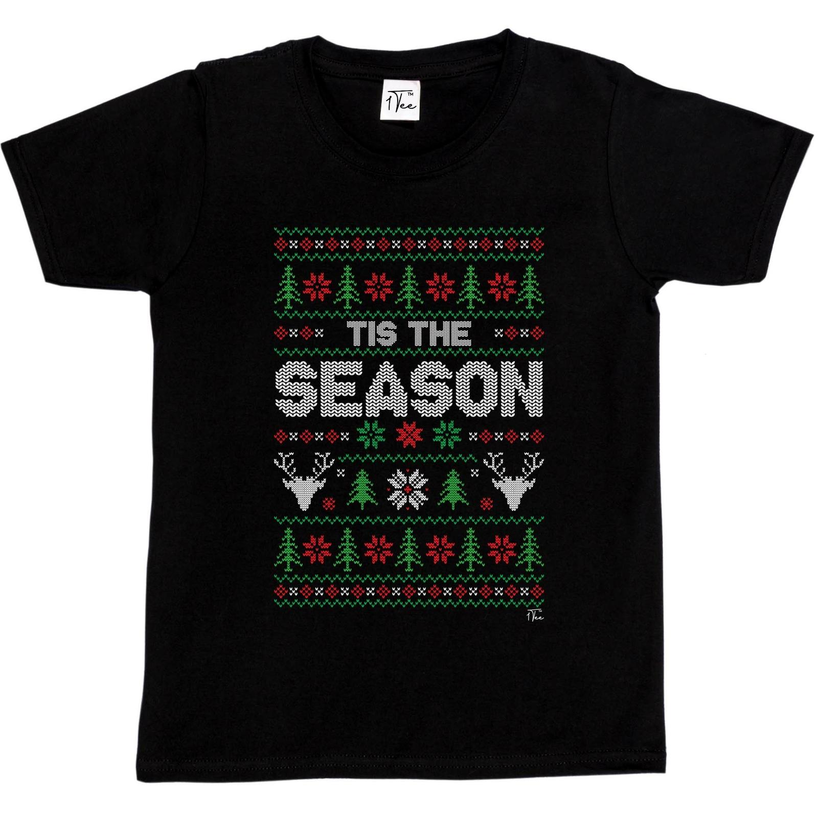 1Tee Kids Girls Tis The Season Christmas T-Shirt S