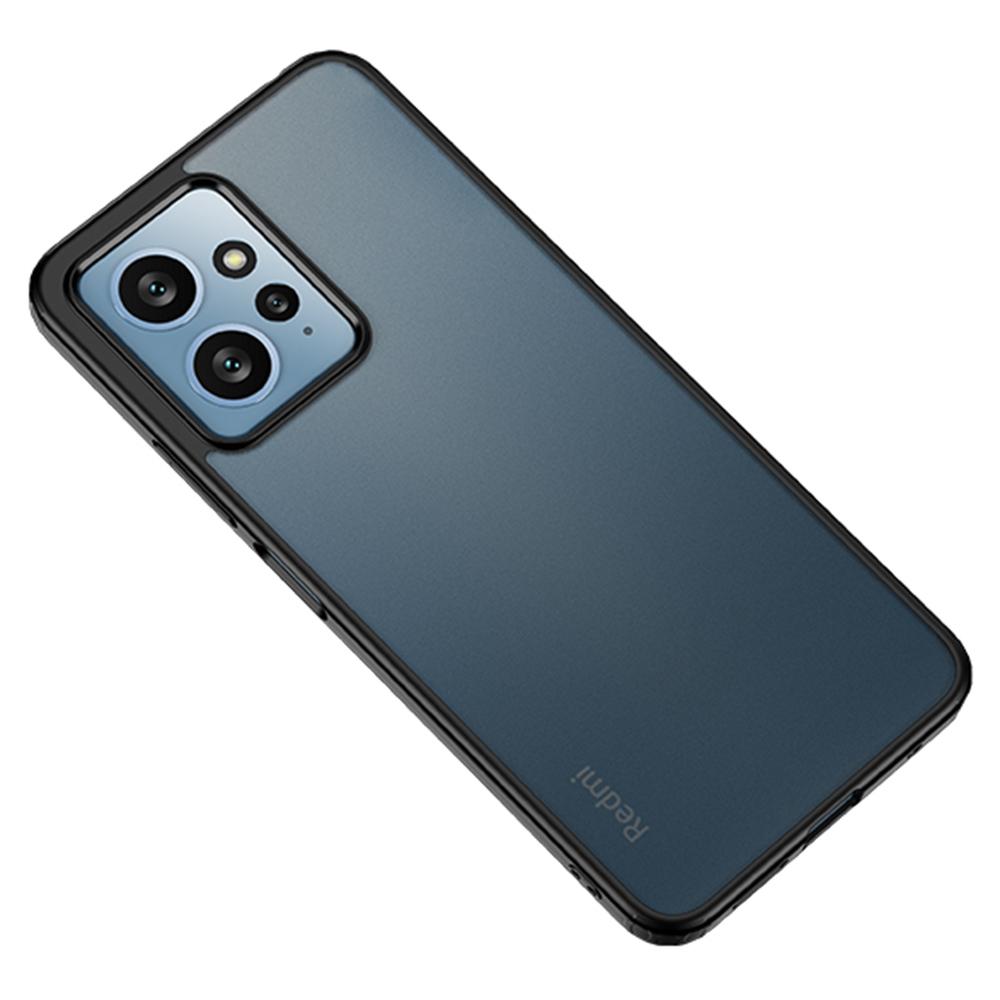 

For Xiaomi Redmi Note 12 4G Airbag Protection Phone Case Anti-Dust PC+TPU Slim Phone Cover Matte Black